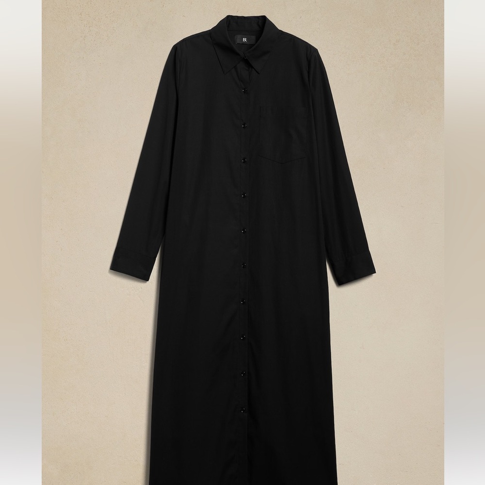 NWT BANANA REPUBLIC POPLIN MAXI SHIRTDRESS - Picture 2 of 7